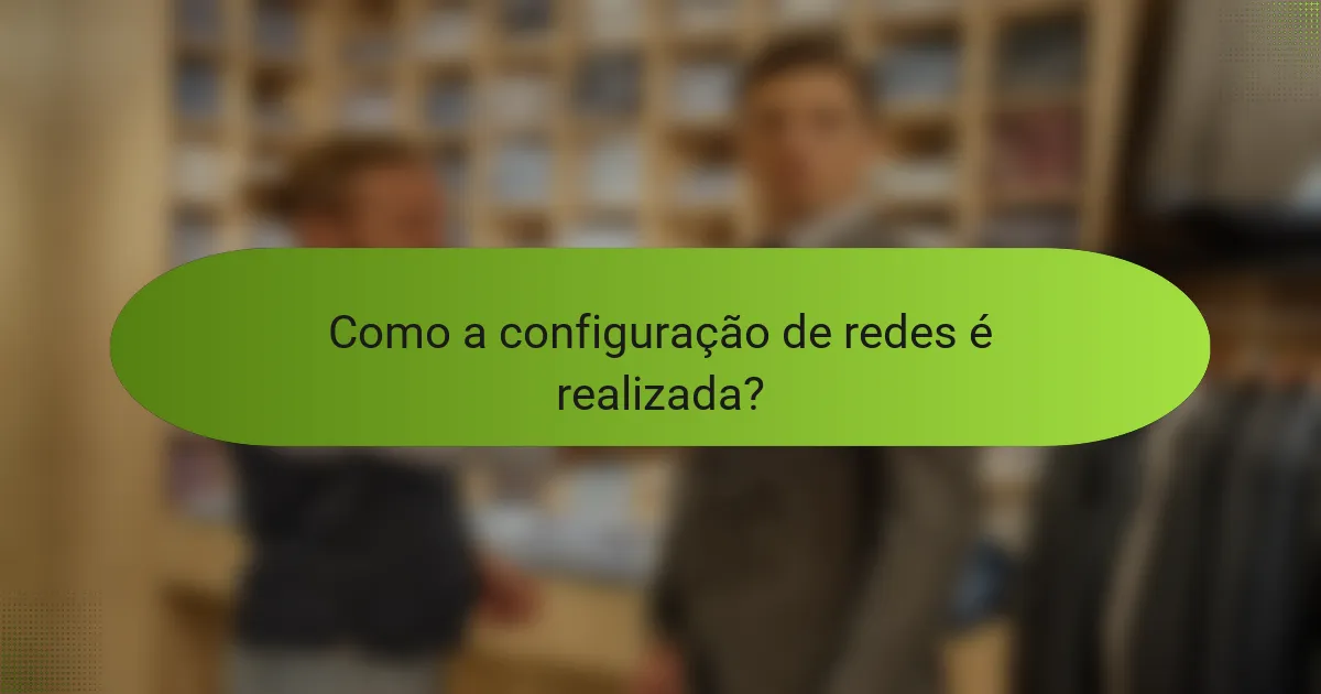 Como a configuração de redes é realizada?