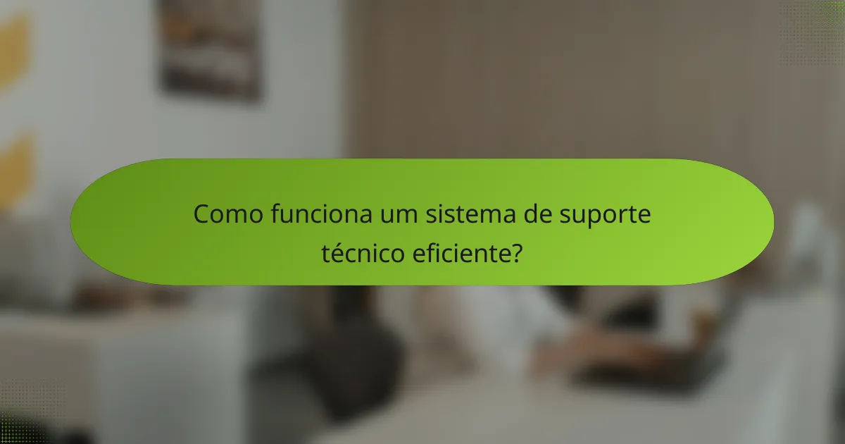 Como funciona um sistema de suporte técnico eficiente?