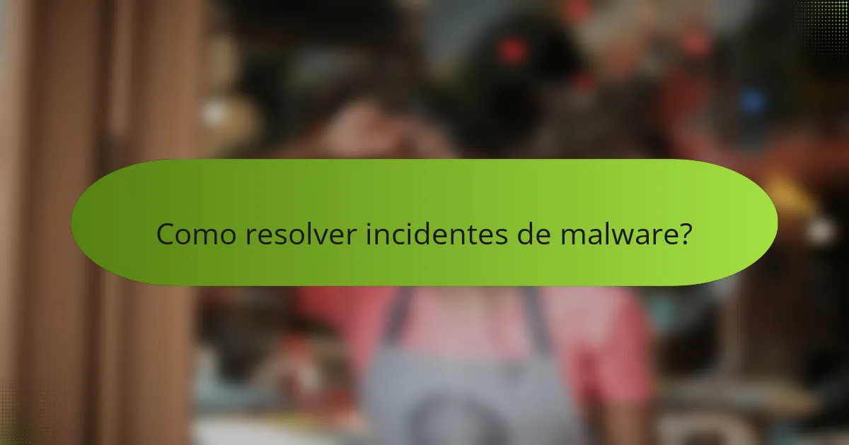 Como resolver incidentes de malware?