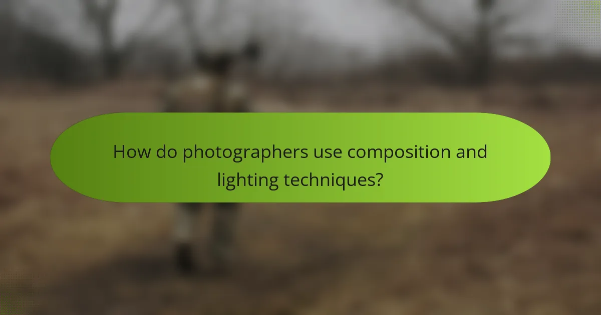 How do photographers use composition and lighting techniques?