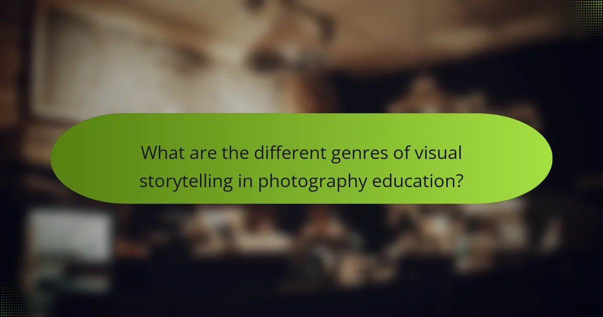 What are the different genres of visual storytelling in photography education?