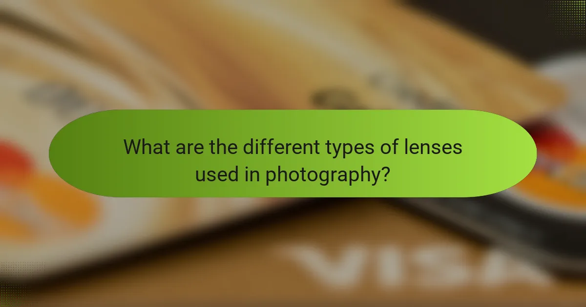 What are the different types of lenses used in photography?