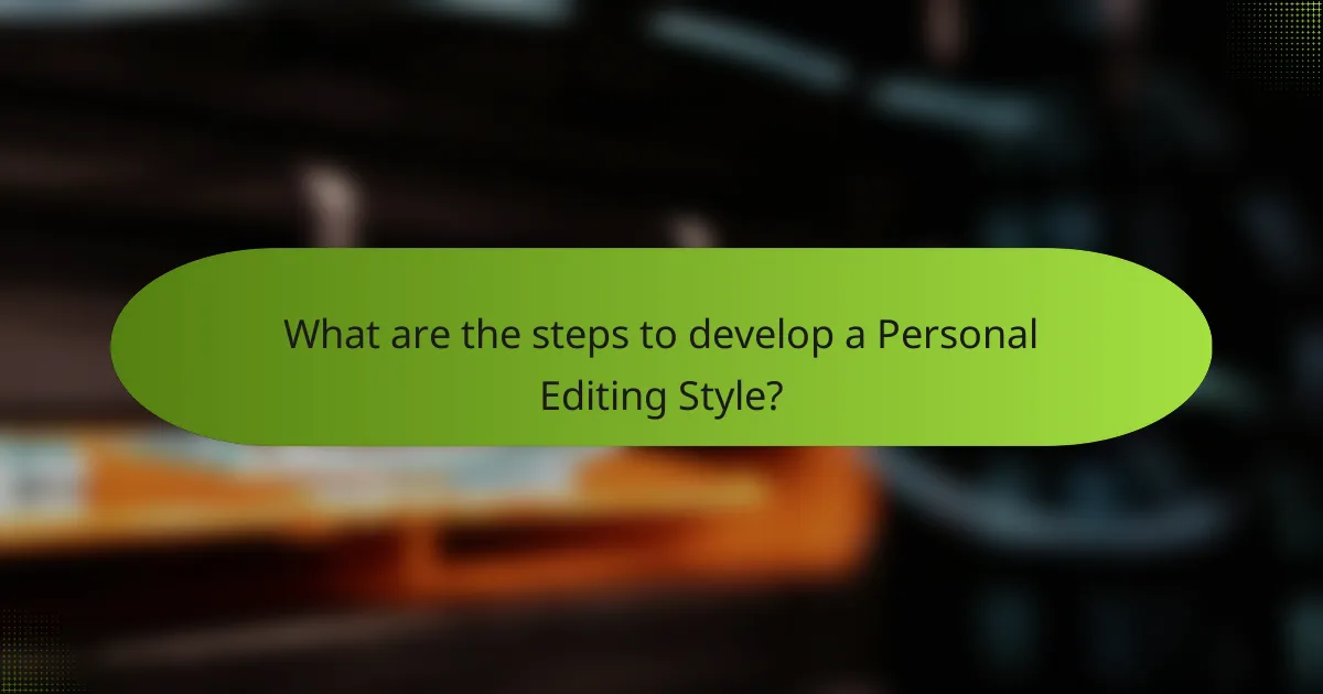 What are the steps to develop a Personal Editing Style?