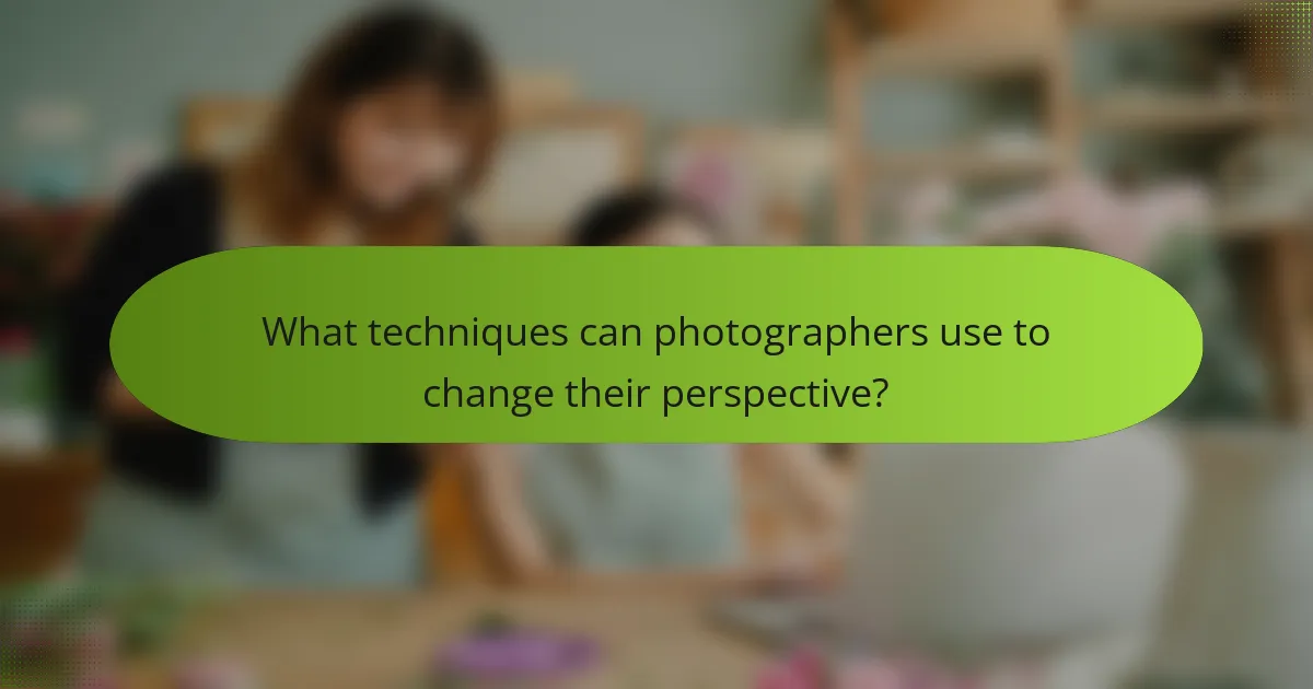 What techniques can photographers use to change their perspective?